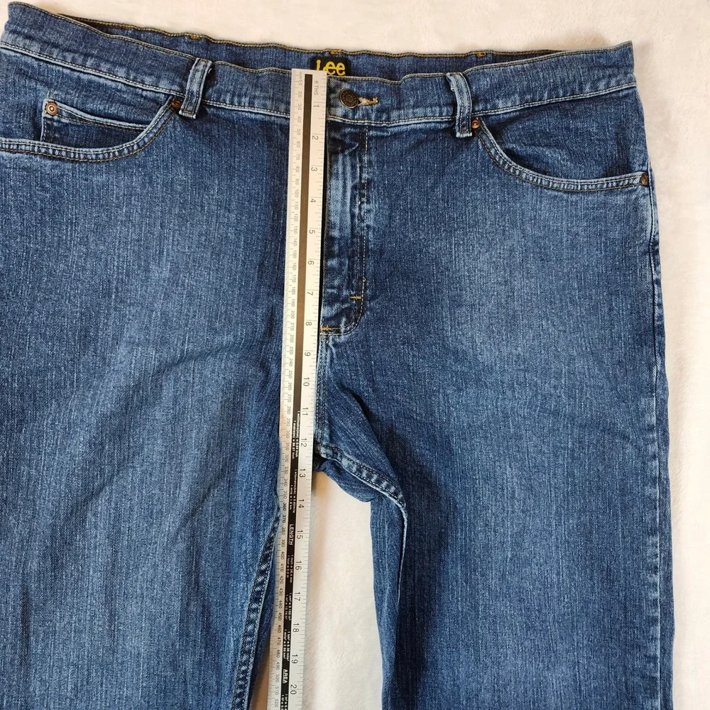 Lee‎ Straight Leg Jeans Mens 42x30 Blue Excellent Stretch Denim 2008900